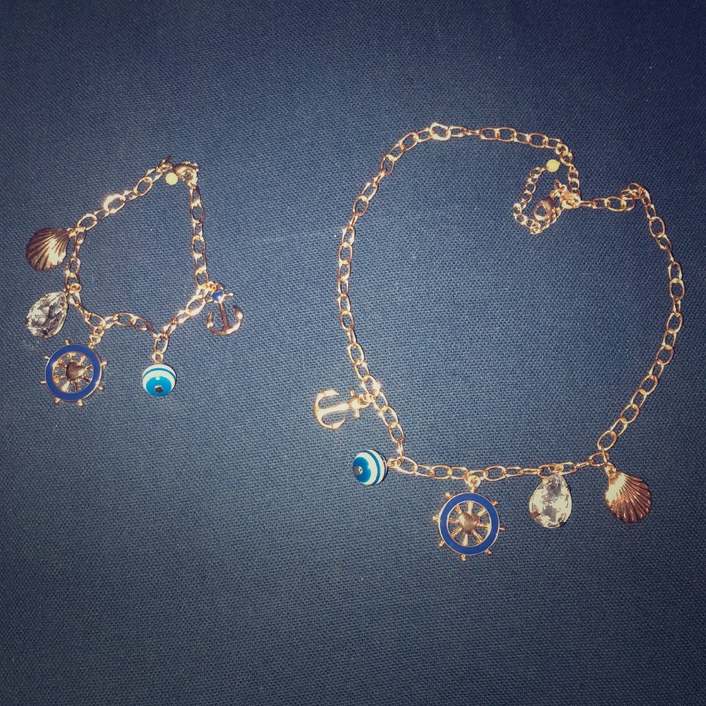 Necklace and bracelet set.
